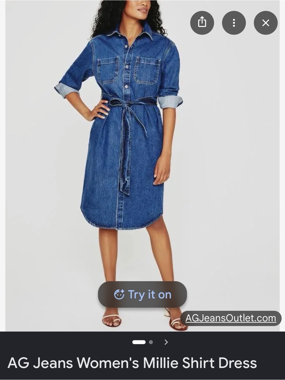 AG Adriano Goldschmied Indigo Denim Midi Shirt Dress
BNWT Size Small